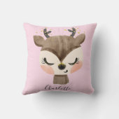 Sweet Cute & Girly Pastel Blush Pink Baby Reindest Kussen (Achterkant)