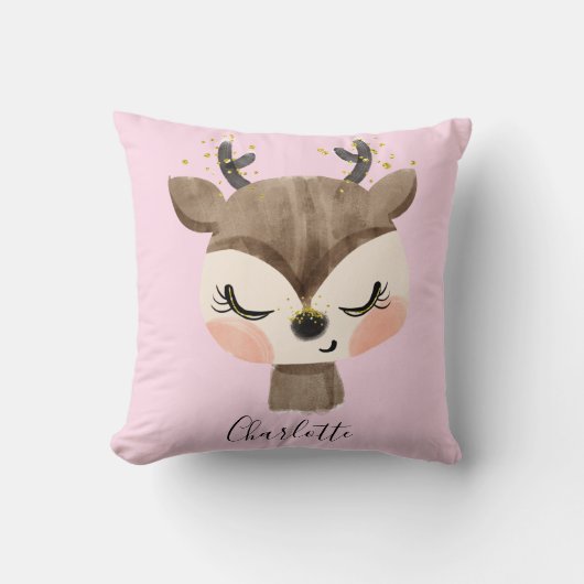 Sweet Cute & Girly Pastel Blush Pink Baby Reindest Kussen (Voorkant)