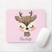 Sweet Cute & Girly Pastel Blush Pink Baby Reindest Muismat (Met muis)