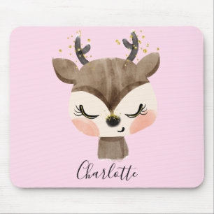 Sweet Cute & Girly Pastel Blush Pink Baby Reindest Muismat