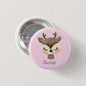 Sweet Cute & Girly Pastel Blush Pink Baby Reindest Ronde Button 3,2 Cm (Voorkant /achterkant)