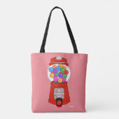 Sweet Cute Gumball Machine Cartoon Art Large Tote Tote Bag (Achterkant)