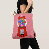 Sweet Cute Gumball Machine Cartoon Art Large Tote Tote Bag (Dichtbij)