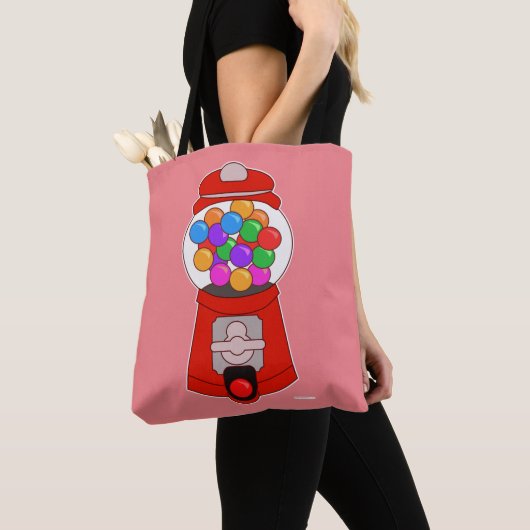 Sweet Cute Gumball Machine Cartoon Art  Large Tote Tote Bag (Dichtbij)