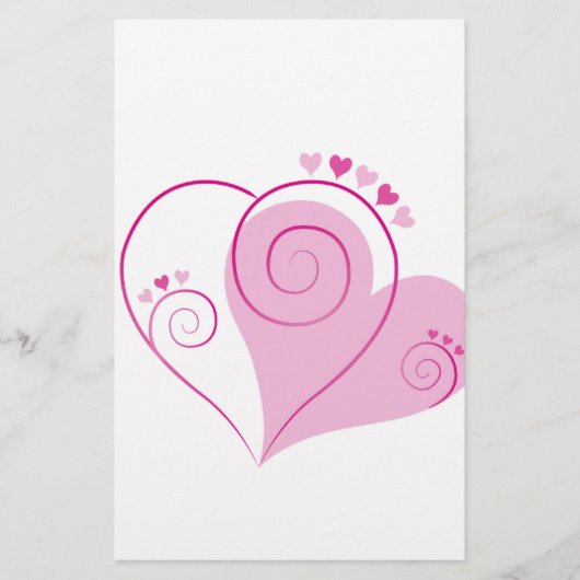 Sweet Cute Happy Valentijn Love Hearts Soft Pink Briefpapier (Voorkant)
