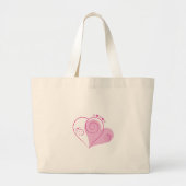 Sweet Cute Happy Valentijn Love Hearts Soft Pink Grote Tote Bag (Voorkant)