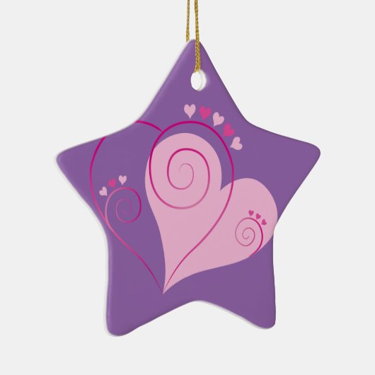 Sweet Cute Happy Valentijn Love Hearts Soft Pink Keramisch Ornament (Rechts)