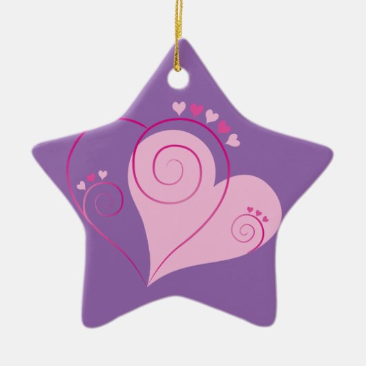 Sweet Cute Happy Valentijn Love Hearts Soft Pink Keramisch Ornament (Voorkant)