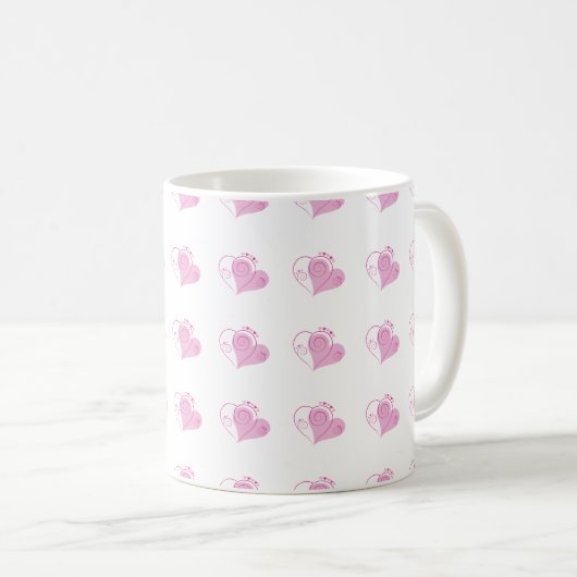Sweet Cute Happy Valentijn Love Hearts Soft Pink Koffiemok (Voorkant rechts)