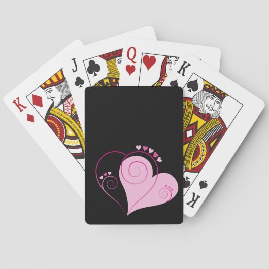 Sweet Cute Happy Valentijn Love Hearts Soft Pink Pokerkaarten (Achterkant)
