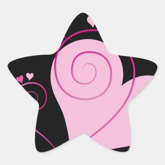Sweet Cute Happy Valentijn Love Hearts Soft Pink Ster Sticker (Voorkant)