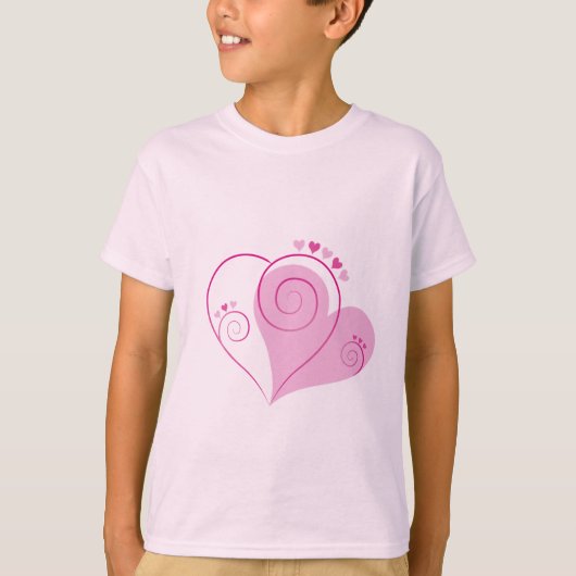 Sweet Cute Happy Valentijn Love Hearts Soft Pink T-shirt (Voorkant)