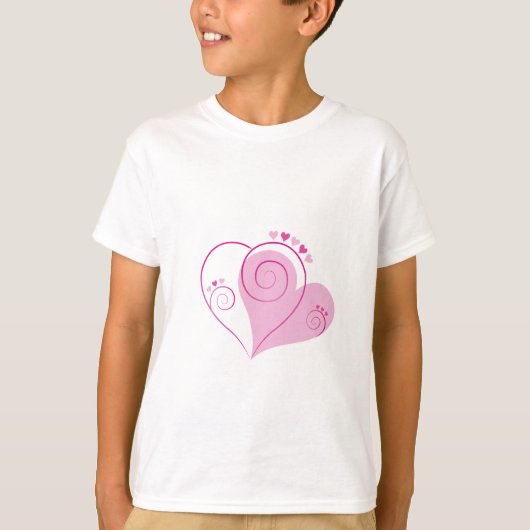 Sweet Cute Happy Valentijn Love Hearts Soft Pink T-shirt (Voorkant)