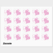 Sweet Cute Happy Valentijn Love Hearts Soft Pink Vierkante Sticker (Vel)
