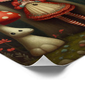 Sweet Cute Little Mushroom Pet Girl Art Poster (Hoek)