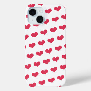 Sweet Cute Love Hearts Pattern Valentijnsdag iPhone 15 Case