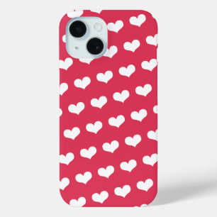 Sweet Cute Love Hearts Pattern Valentijnsdag iPhone 15 Case