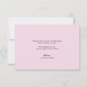 Sweet Cute Simple Pink Script-babymeisje douche Bedankkaart (Achterkant)