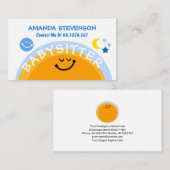 Sweet Cute Sun Babysits Earth Moon Babysit Visitekaartje (Voorkant / Achterkant)