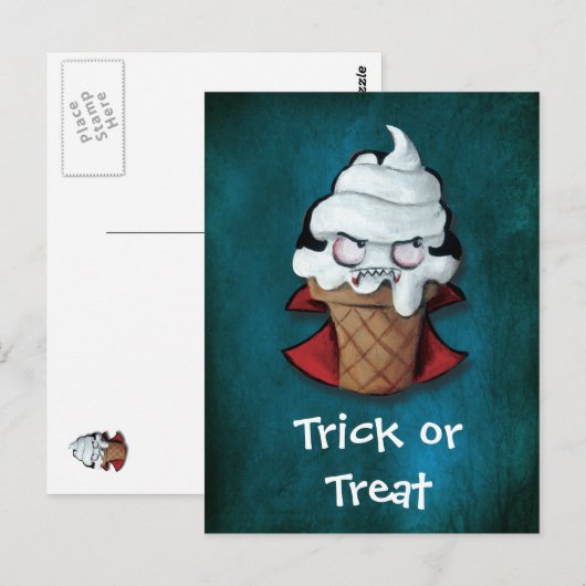 Sweet Cute Vampire Ice Cream Briefkaart (Voorkant / Achterkant)