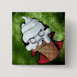 Sweet Cute Vampire Ice Cream Vierkante Button 5,1 Cm