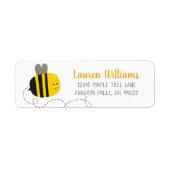 Sweet Cute Yellow Bumblebee Child Birthday Adres Etiket (Voorkant)