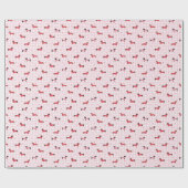 Sweet Dachshund Plaid Pattern Wrapping Paper Roll Cadeaupapier (Vlak)