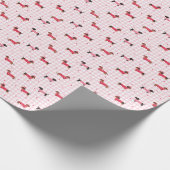 Sweet Dachshund Plaid Pattern Wrapping Paper Roll Cadeaupapier (Hoek)