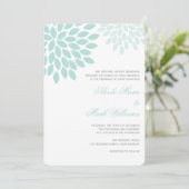 Sweet Dahlias Wedding Kaart (Staand voorkant)