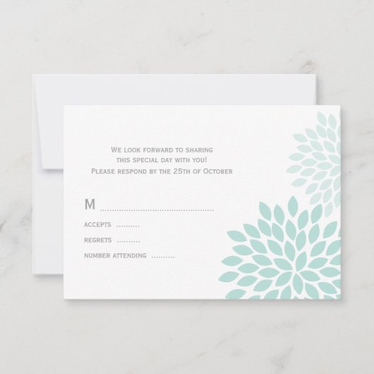 Sweet Dahlias Wedding RSVP Kaartje (Voorkant)