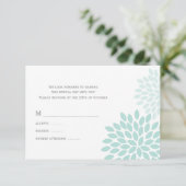 Sweet Dahlias Wedding RSVP Kaartje (Staand voorkant)