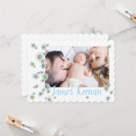 Sweet Daisies Birth Announcement Fotokaart Kaart
