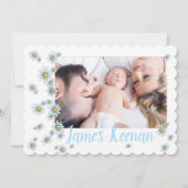 Sweet Daisies Birth Announcement Fotokaart Kaart (Voorkant)