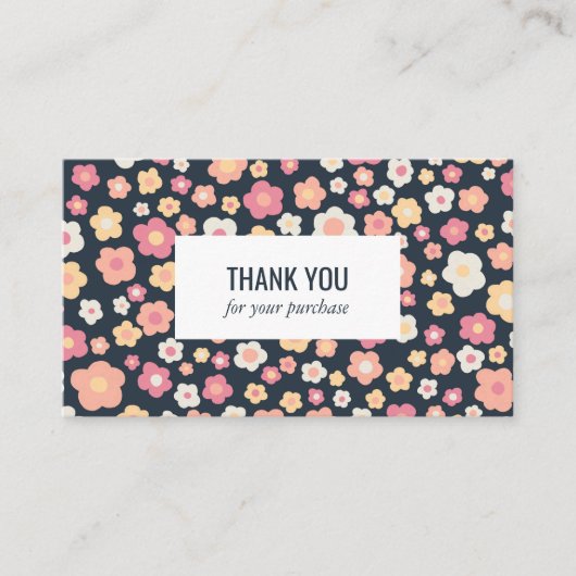 Sweet Daisies Floral QR Code Sociaal Icoon Dank u Visitekaartje (Voorkant)