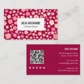Sweet Daisies Floral QR Code Social Media Chic Visitekaartje (Voorkant / Achterkant)