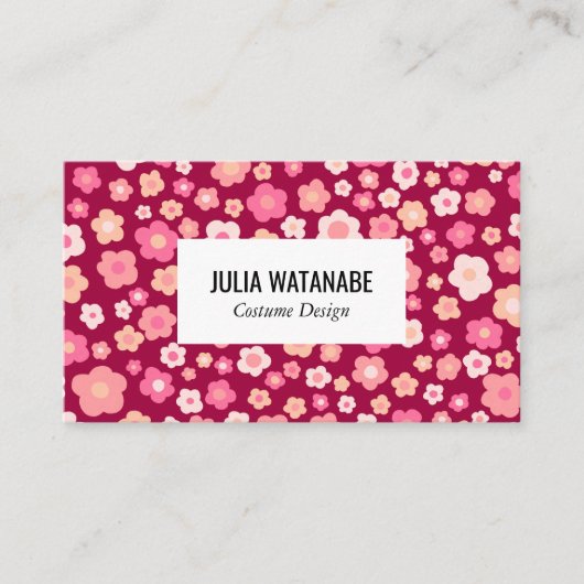 Sweet Daisies Floral QR Code Social Media Chic Visitekaartje (Voorkant)