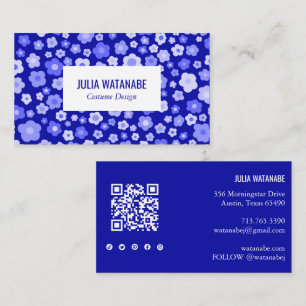 Sweet Daisies Floral QR Code Social Media Chic Visitekaartje