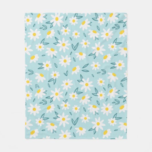 Sweet Daisies Pattern Fleece Deken (Voorkant)