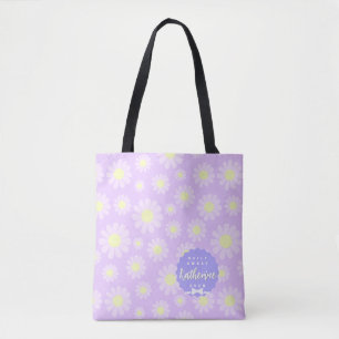 Sweet Daisy Baby Pastel Beige Paarse Roze Tote Bag