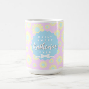 Sweet Daisy Baby Pastel Pink Yellow Blue Koffiemok