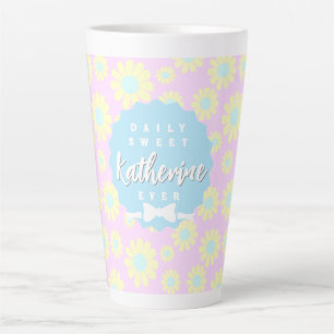 Sweet Daisy Baby Pastel Pink Yellow Blue Latte Mok