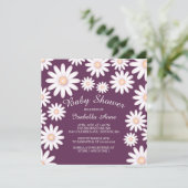 Sweet Daisy Baby shower Invitation Kaart (Staand voorkant)