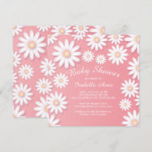 Sweet Daisy Baby shower Invitation Kaart (Voorkant / Achterkant)