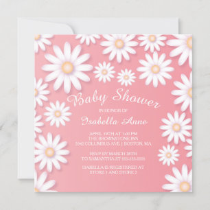 Sweet Daisy Baby shower Invitation Kaart