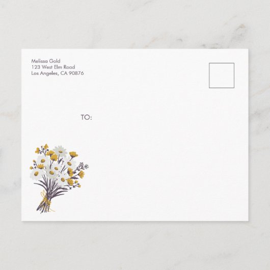 Sweet Daisy Boeket Chic BABY SHOWER CUSTOM Uitnodiging Briefkaart (Achterkant)