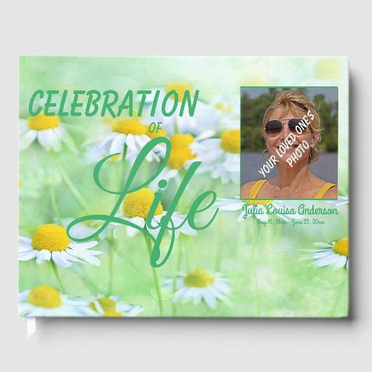 Sweet Daisy Celebration of Life Photo Guest Book Gastenboek (Voorkant)