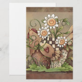 Sweet Daisy Hen Briefpapier (Voorkant / Achterkant)