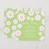 Sweet Daisy Neutral Baby shower Invitation Kaart (Voorkant / Achterkant)