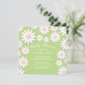 Sweet Daisy Neutral Baby shower Invitation Kaart (Staand voorkant)