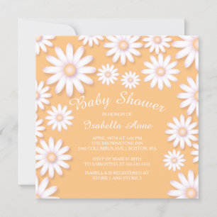 Sweet Daisy Neutral Baby shower Invitation Kaart